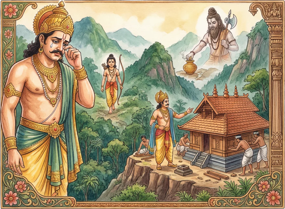 King Rajashekaran constructs the Sabarimala temple